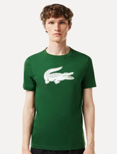 Camiseta Lacoste Masculina Jersey Sport 3D White Logo Verde