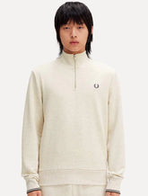 Blusa Fred Perry Moletom Masculina Regular Half Zip Off-White Mescla