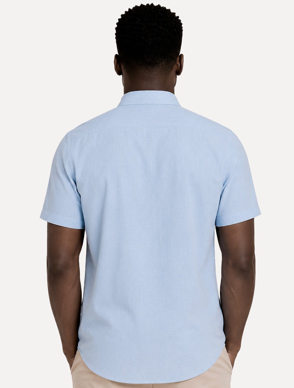 Camisa John John Masculina Relaxed Manga Curta Cotton Azul Claro