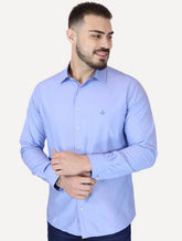 Camisa Dudalina Masculina Slim Superfine Cotton Light Lisa Azul Médio