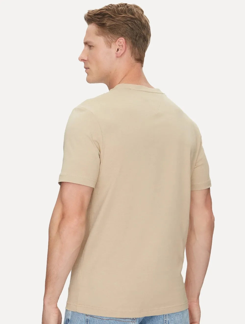 Camiseta Tommy Hilfiger Masculina Center Stack Cáqui
