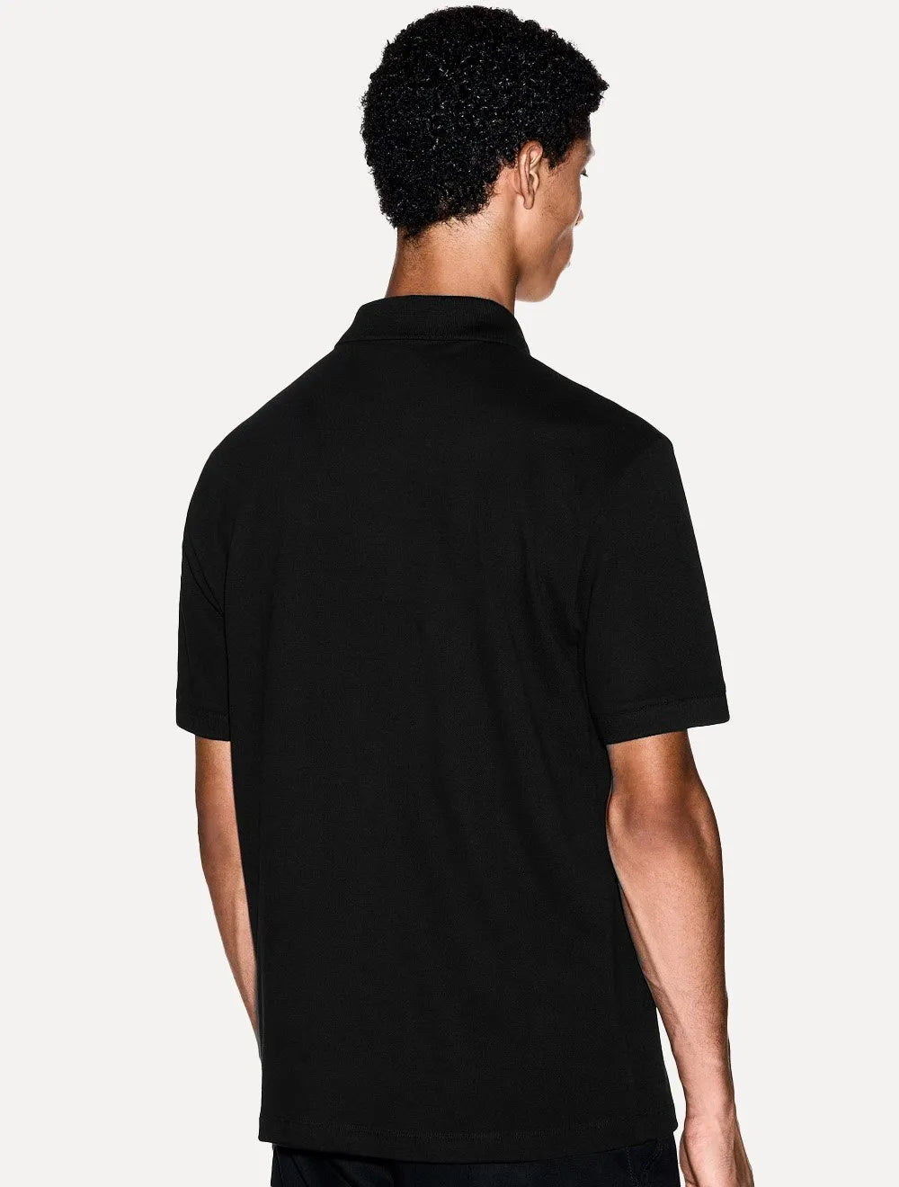 Polo Armani Exchange Regular Fit Light Logo Milano Preta