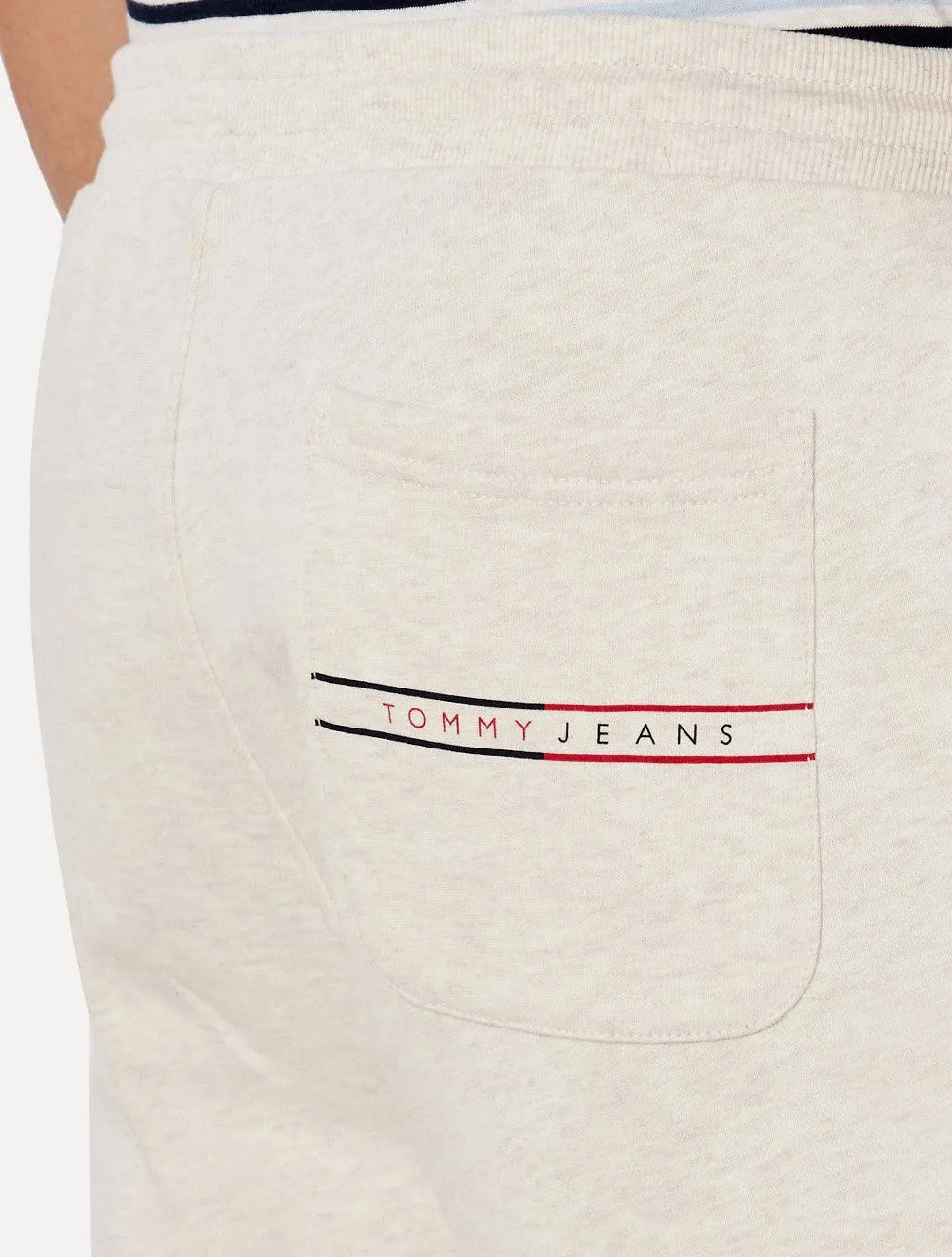 Bermuda Tommy Hilfiger Moletom Logo Mini Faixa Tommy Jeans Off-White Mescla