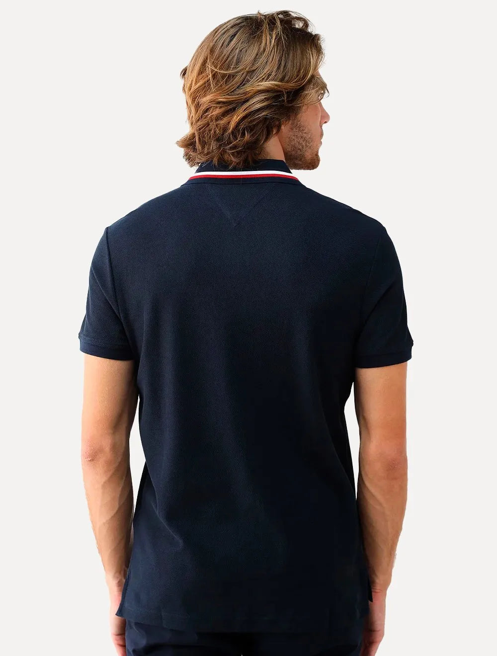 Polo Tommy Hilfiger Masculina Regular Fit Collar Azul Marinho