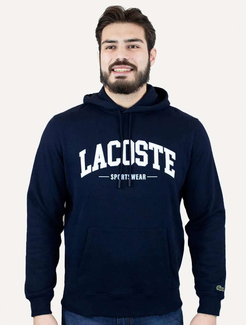 Moletom Lacoste Masculino Sportwear Hoodie Logo Cotton Azul Marinho