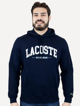 Moletom Lacoste Masculino Sportwear Hoodie Logo Cotton Azul Marinho