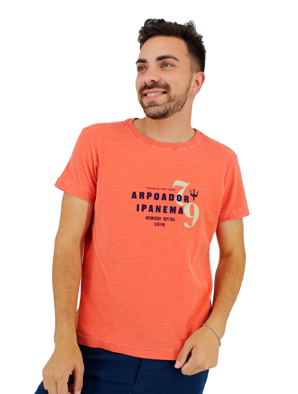 Camiseta Osklen Masculina Slim Rough Surf Poster Acerola