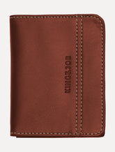 Carteira King & Joe Masculina Couro Horizontal Pesponto Conhaque