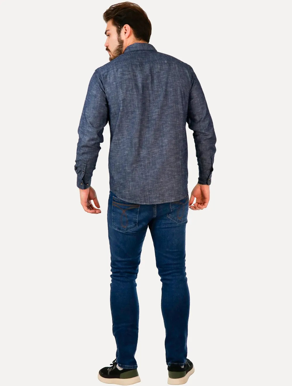 Camisa Reserva Masculina Cotton Maly Azul Índigo Mescla