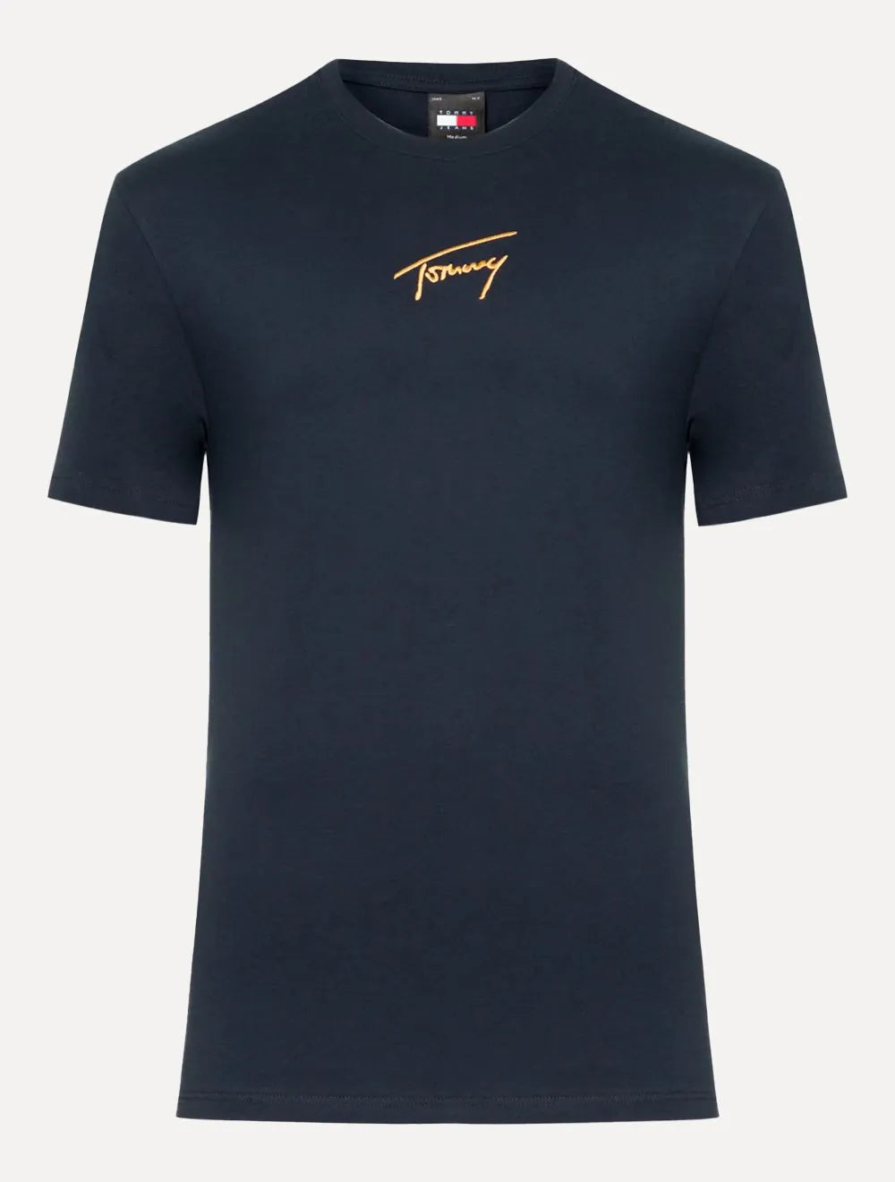 Camiseta Tommy Jeans Masculina Embroidered Signature Center Azul Marinho