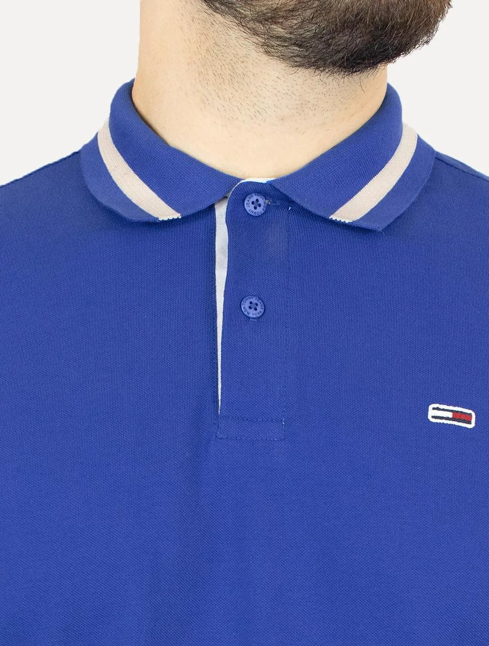 Polo Tommy Jeans Masculina Piquet Neck Branded Azul Royal