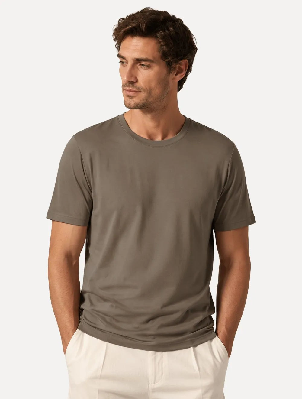 Camiseta K&J Black Travel Pack Tech Modal Marrom Claro