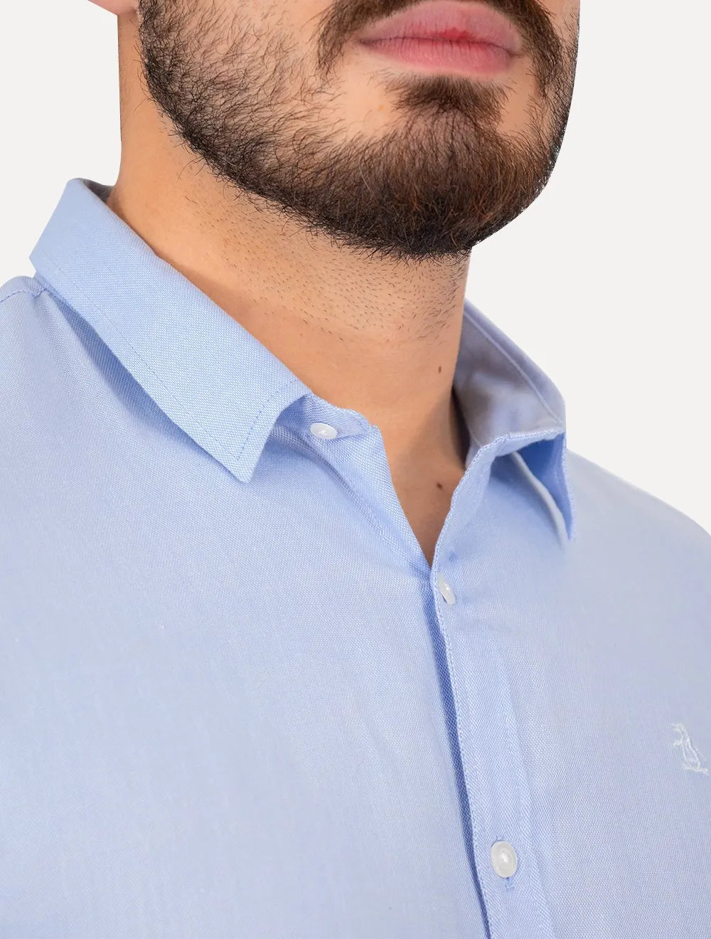 Camisa Original Penguin Masculina Regular Oxford Azul Claro Mescla