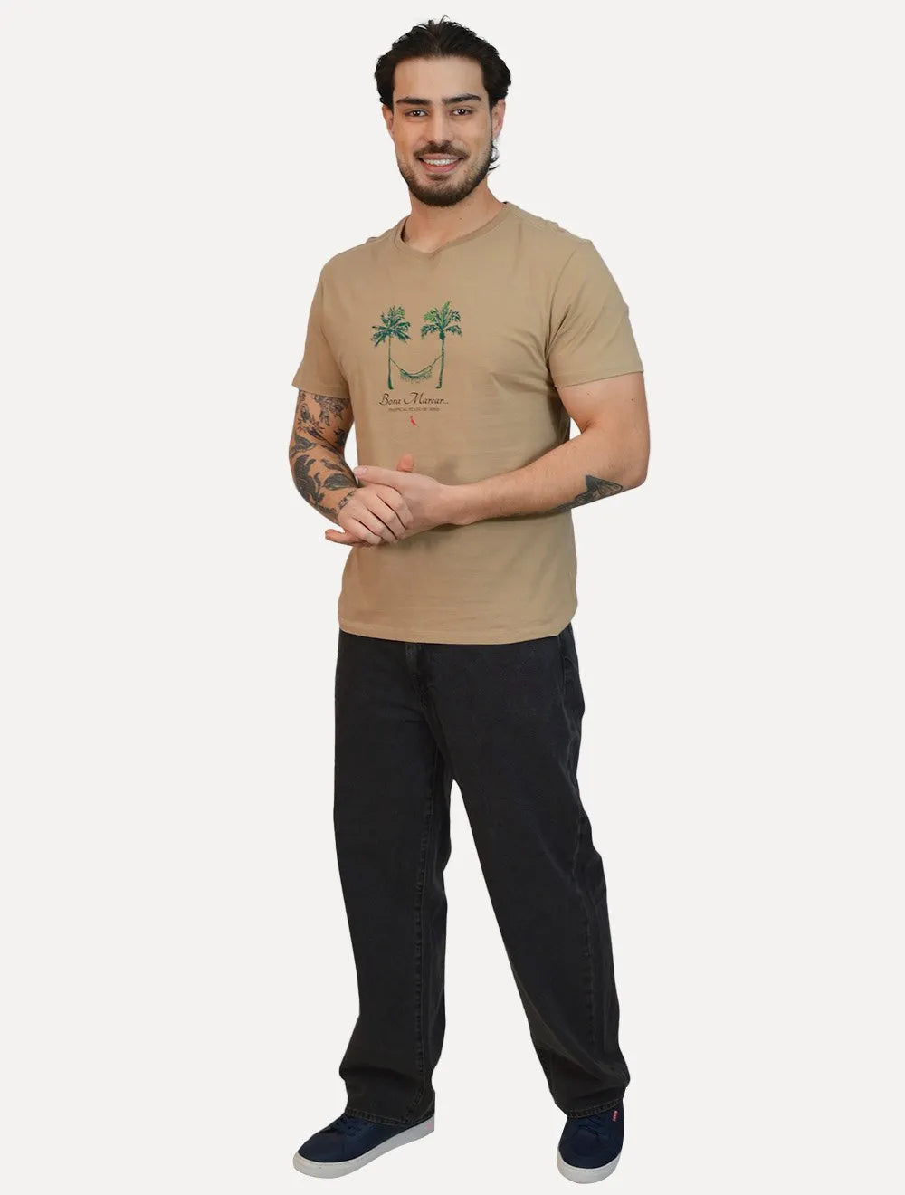 Camiseta Reserva Masculina Regular Bora Marcar Cáqui Escuro