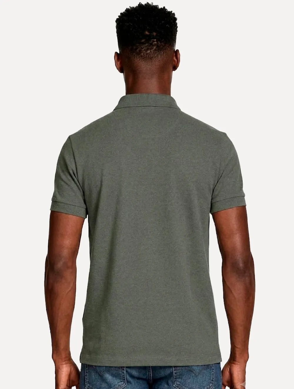 Polo Aramis Masculina Basic Piquet Mescla Mono Verde Militar