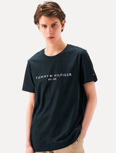 Camiseta Tommy Hilfiger Masculina Core Logo Azul Marinho