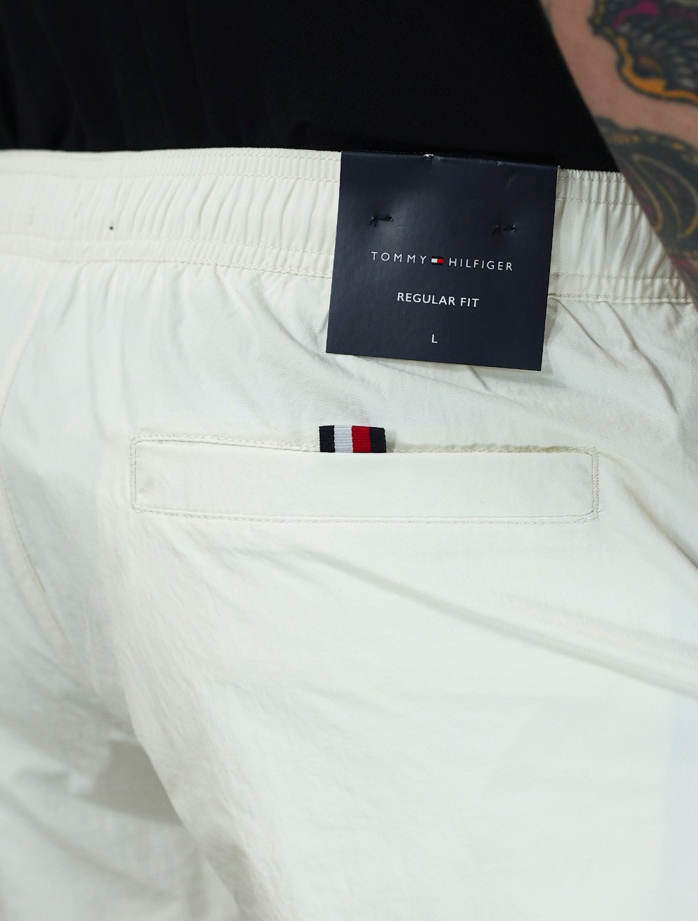 Short Tommy Hilfiger Masculino Medium Drawstring Zip Pocket Off White