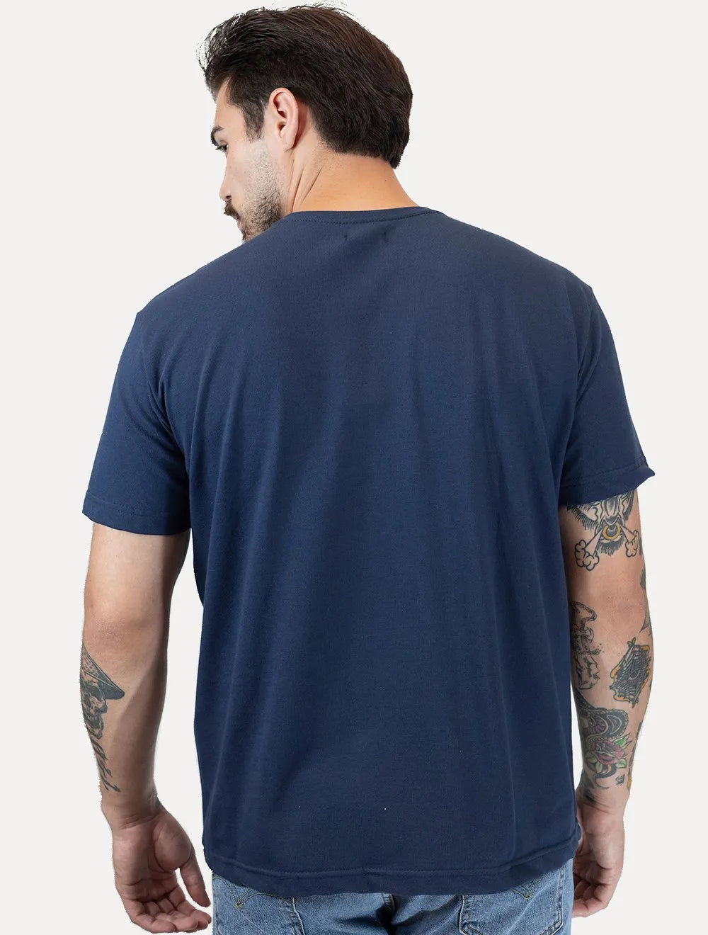 Camiseta King & Joe Masculina Comfort Piquet Premium Azul Marinho