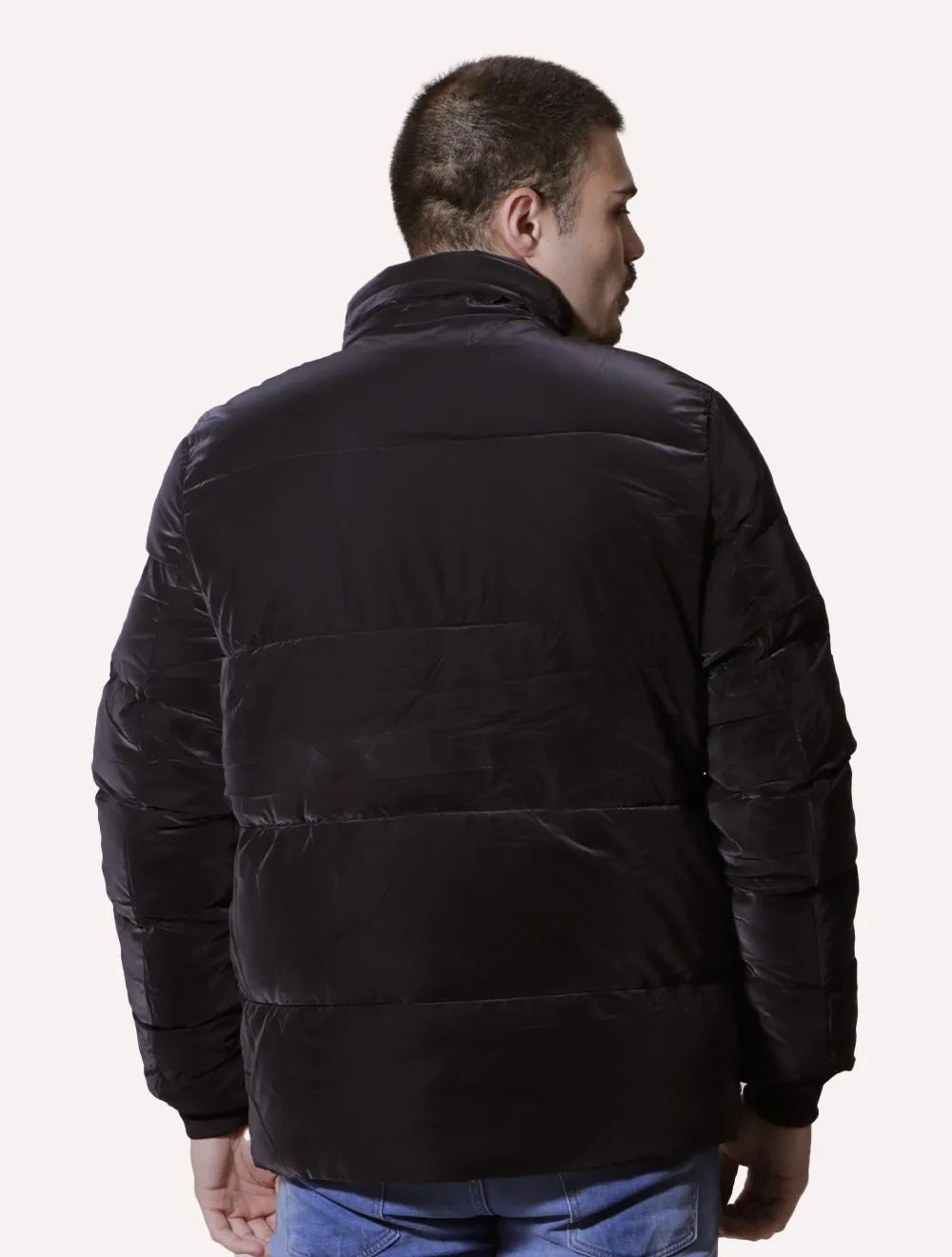 Jaqueta Victory Eagle Masculina Suede Puffer Preta