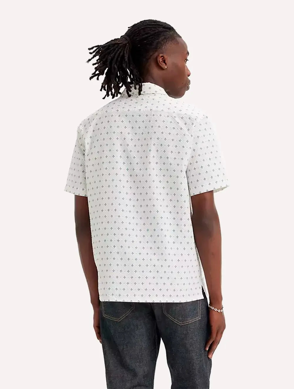 Camisa Levis Masculina Manga Curta Camp Texture Branca