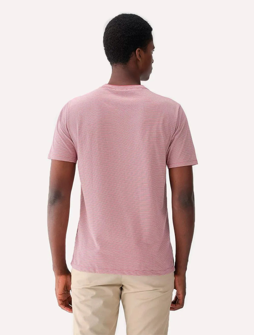 Camiseta Dudalina Masculina Mini Stripes Rosa Escuro
