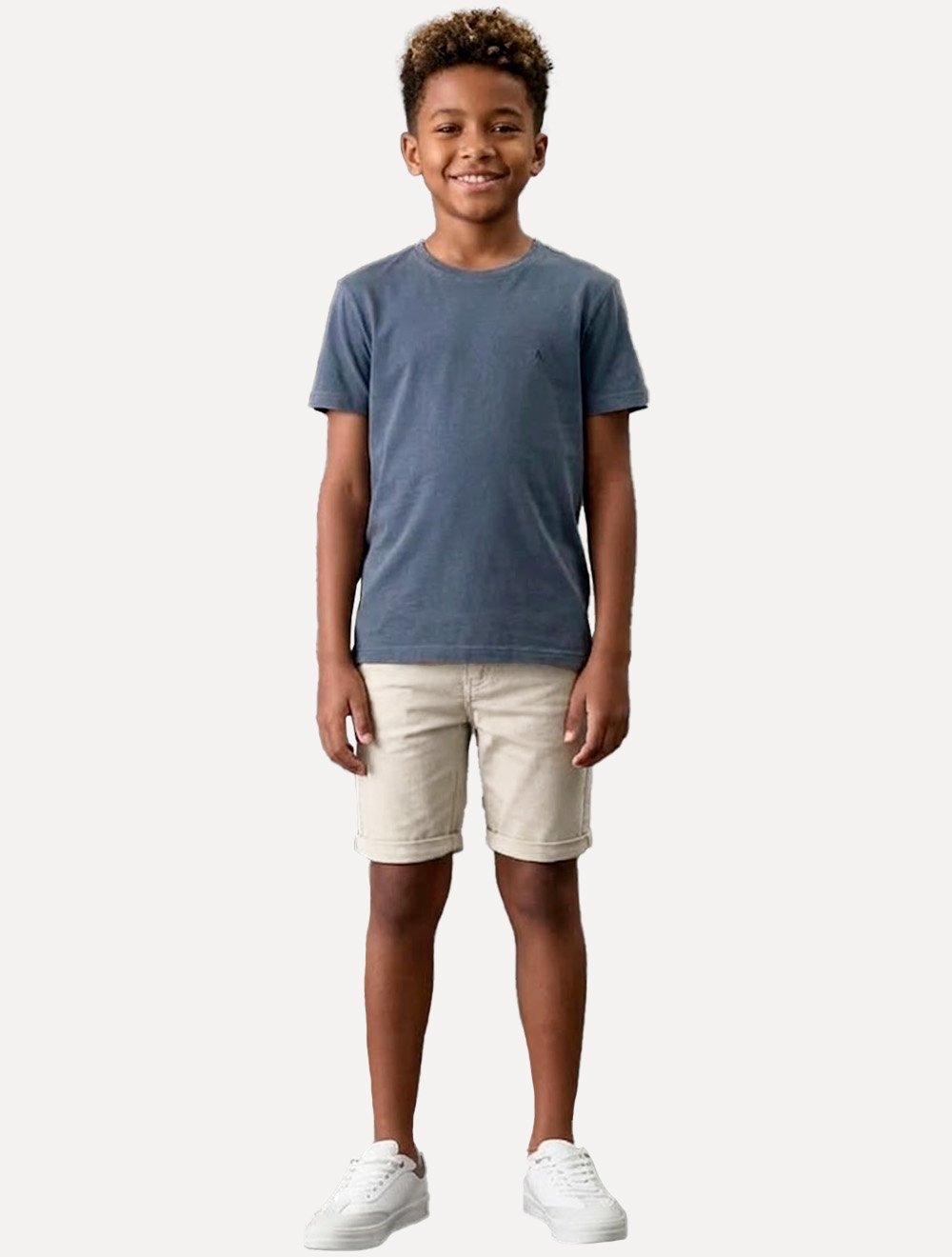 Bermuda Calvin Klein Jeans Infantil Slim Color Chino Cáqui Claro