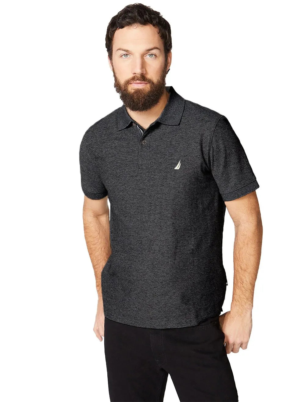Polo Nautica Masculina Piquet Performance Deck Grafite Mescla