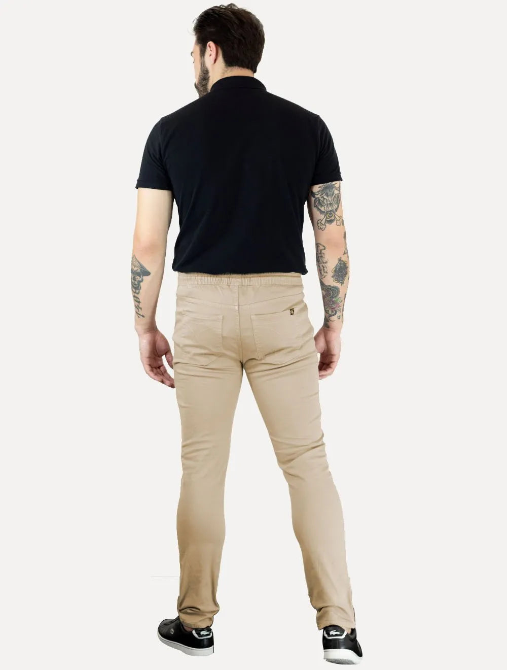 Calça Calvin Klein Jeans Masculina Slim Color Sarja Stretch Cáqui Claro
