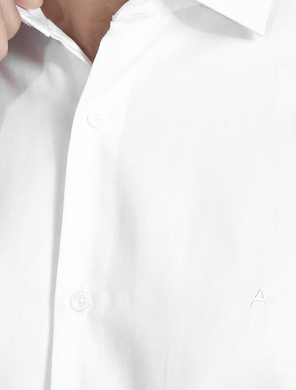 Camisa Aramis Masculina Slim Stretch Poliviscose de Bambu Branca