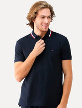 Polo Tommy Hilfiger Masculina Regular Fit Collar Azul Marinho