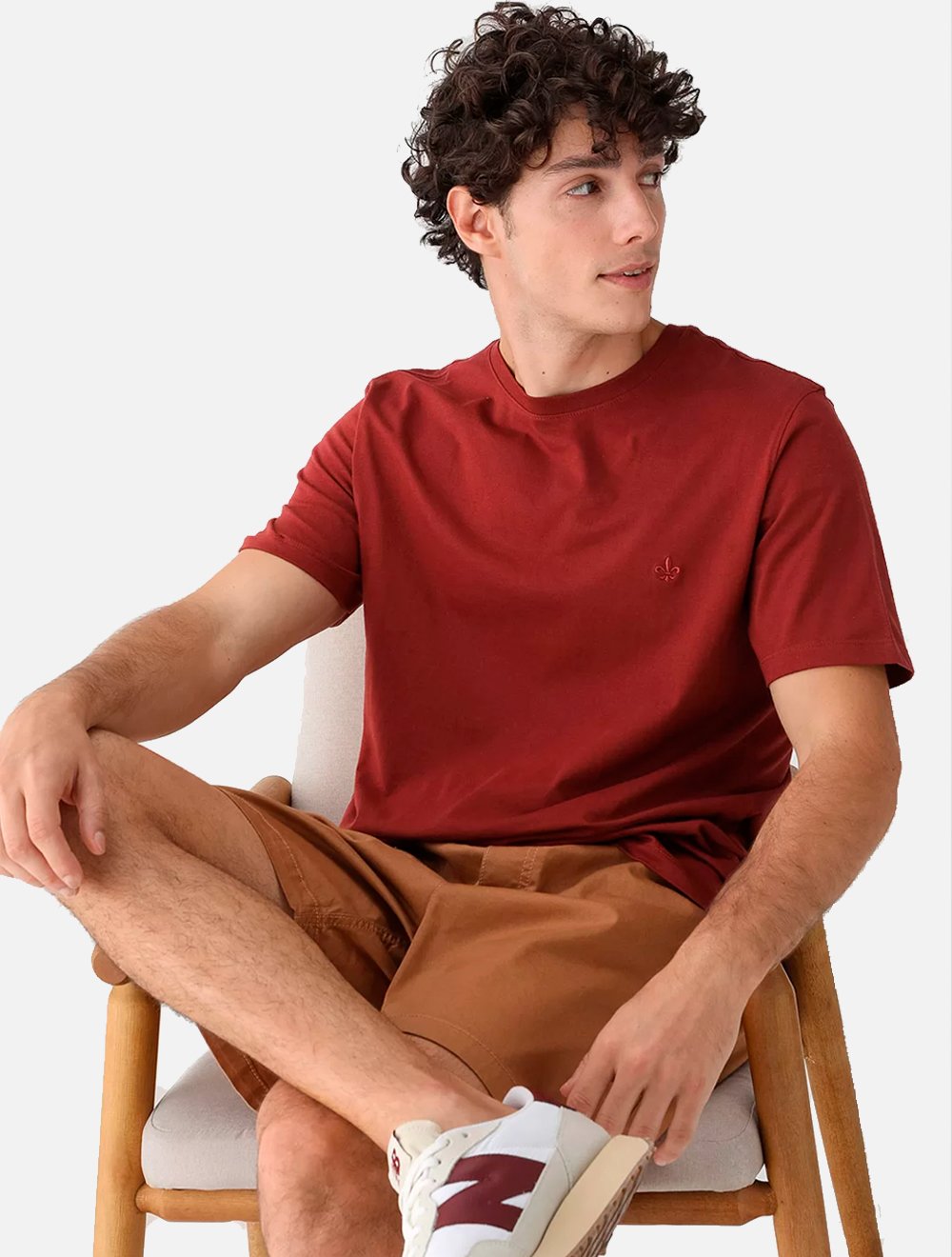 Camiseta Dudalina Masculina Essentials Modal Logo Terracota