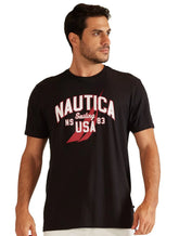 Camiseta Nautica Masculina Arc Sailing USA 83 Preta