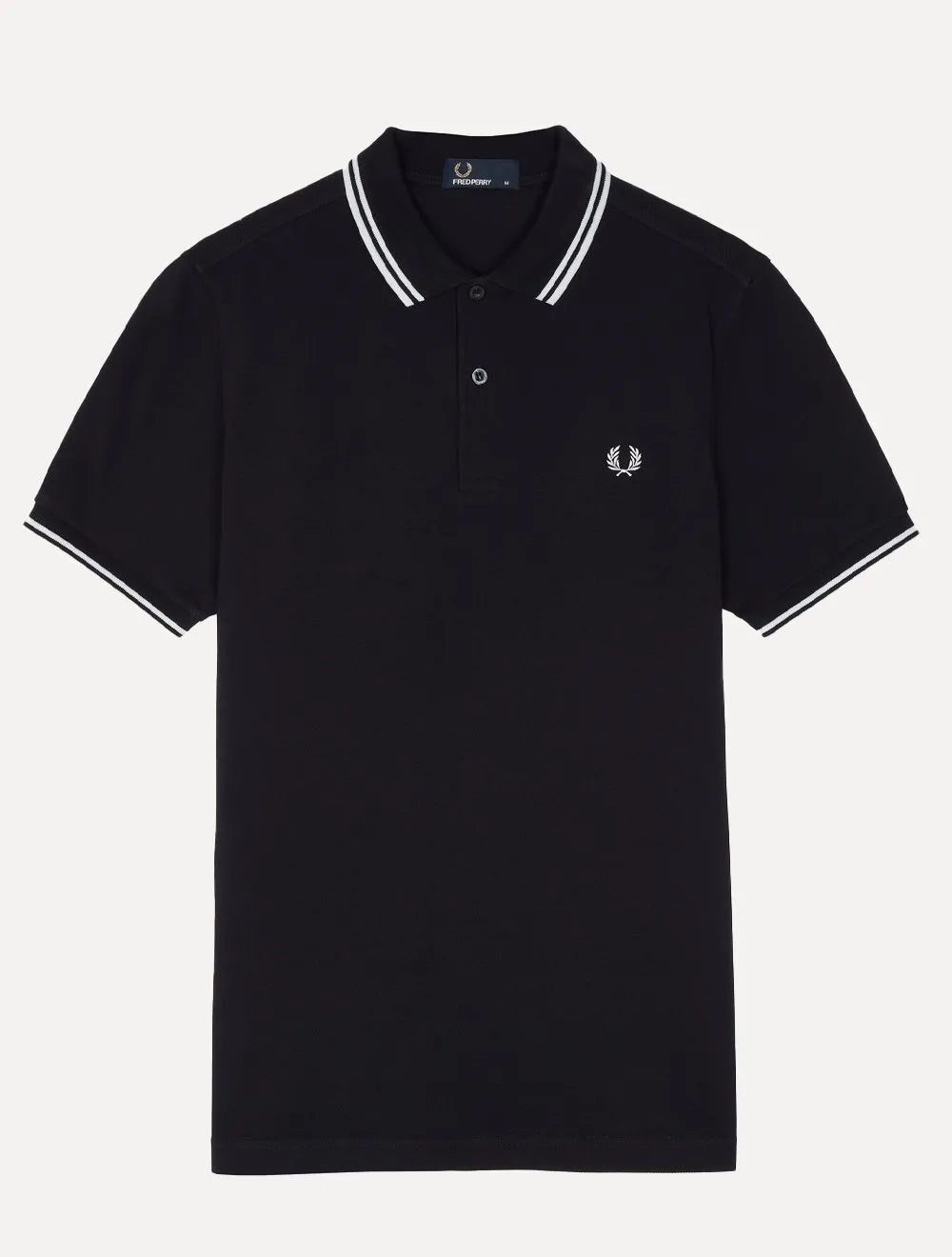 Polo Fred Perry Masculina Piquet Regular White Twin Tipped Azul Marinho