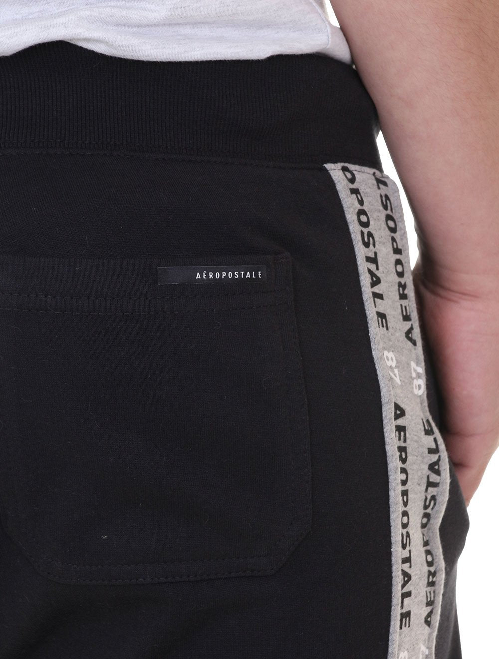 Bermuda Aeropostale Masculina Moletom Side Sash 87 Preta