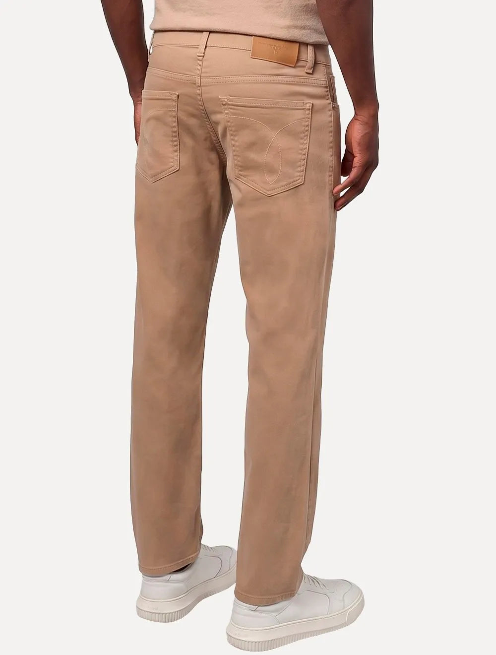 Calça Calvin Klein Jeans Masculina Slim Color Sarja Stretch Cáqui Médio