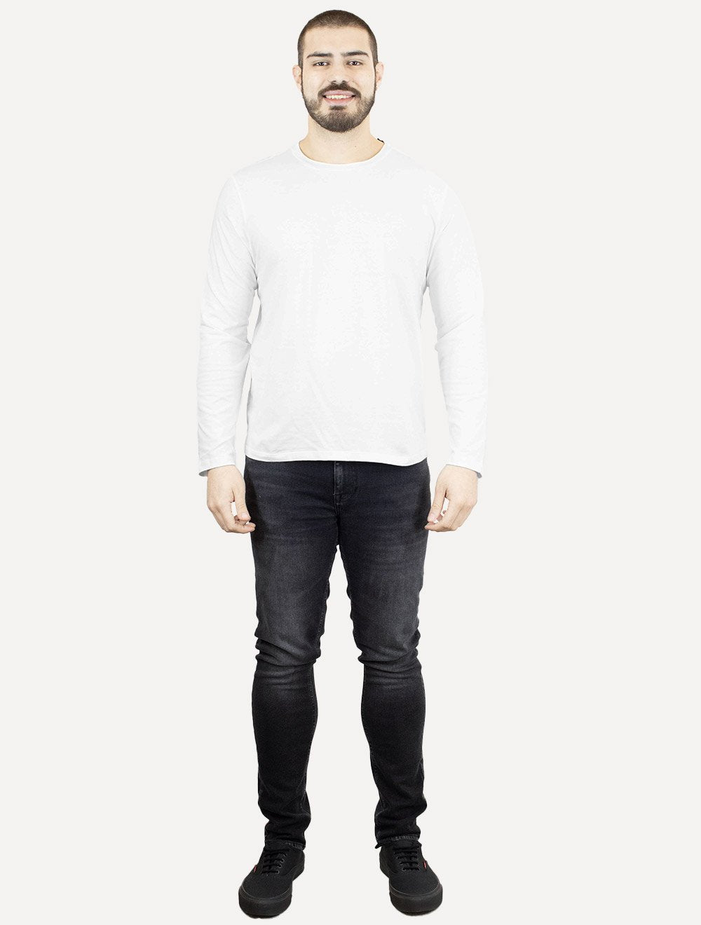 Camiseta Ellus Masculina Manga Longa Cotton Fine Easa Branca