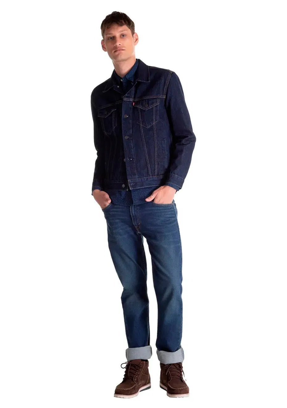 Jaqueta Jeans Levis Masculina Trucker Azul Escuro
