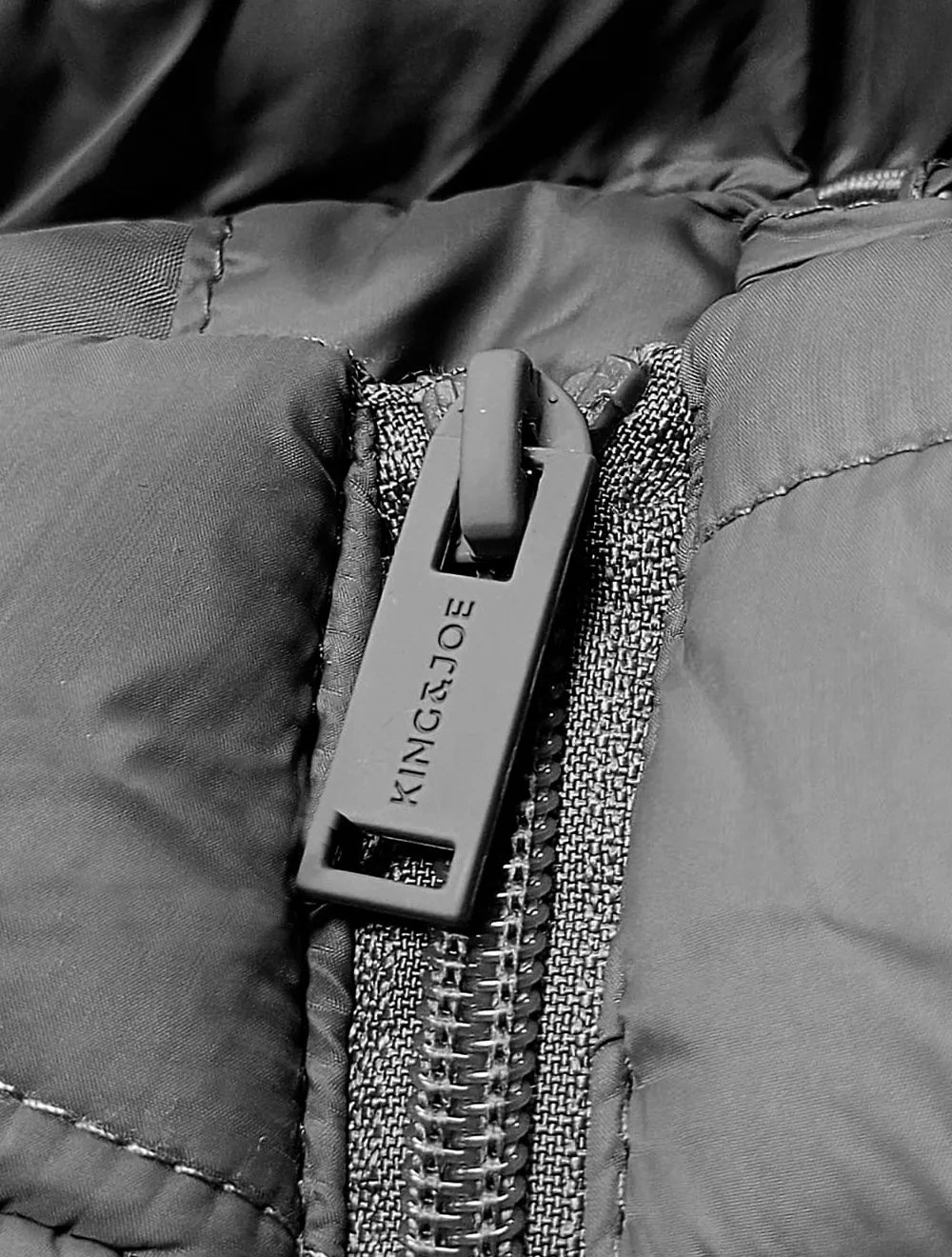 Jaqueta King & Joe Masculina Nylon Puffer Gola Cinza