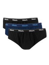 Cueca Mash Slip Cotton Basic Marinho/Preta Pack 3UN