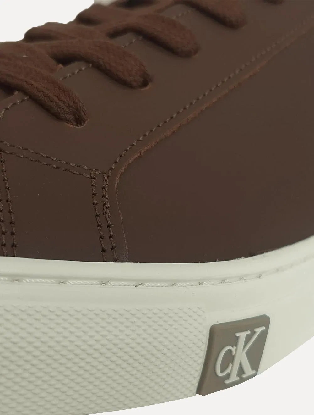 Tênis Calvin Klein Jeans Masculino Couro Project Queima Marrom Café