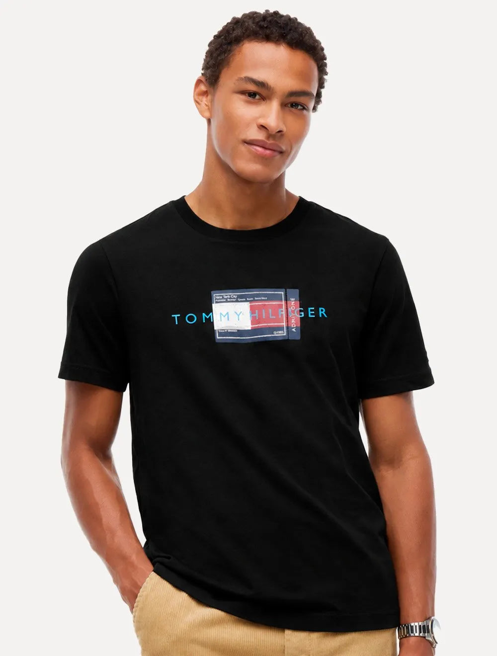 Camiseta Tommy Hilfiger Masculina Ticket Graphic NYC Preta