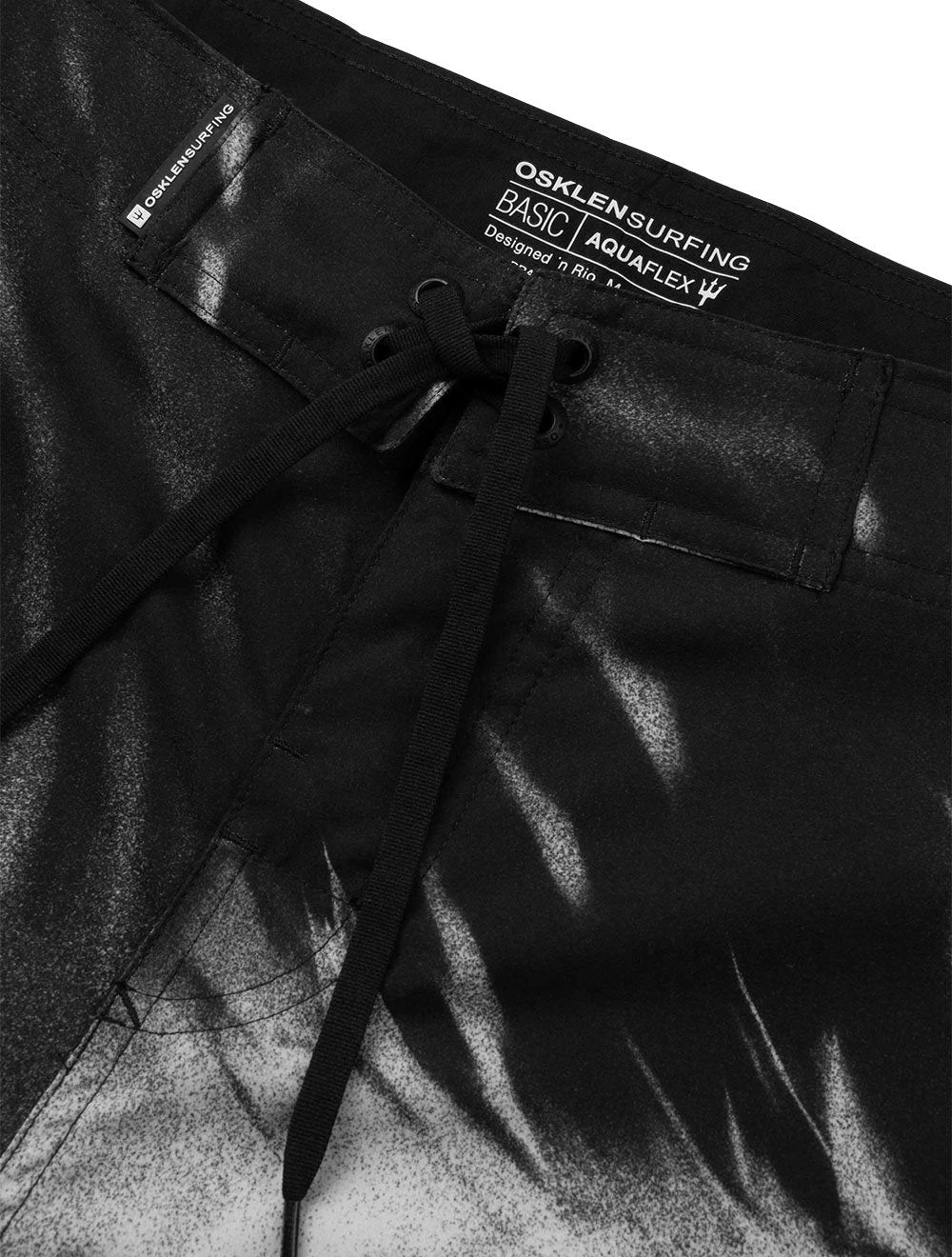 Bermuda Osklen Masculina D'Água Surf Palmleaf Noise Off-White Preta