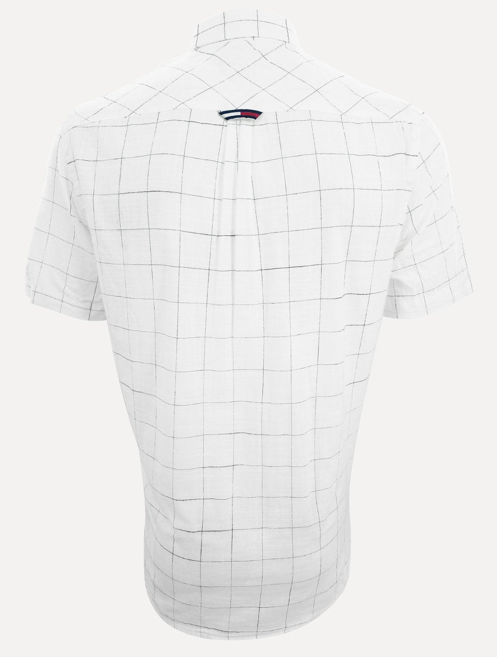 Camisa Tommy Jeans Masculina Manga Curta Regular Xadrez Check Branca