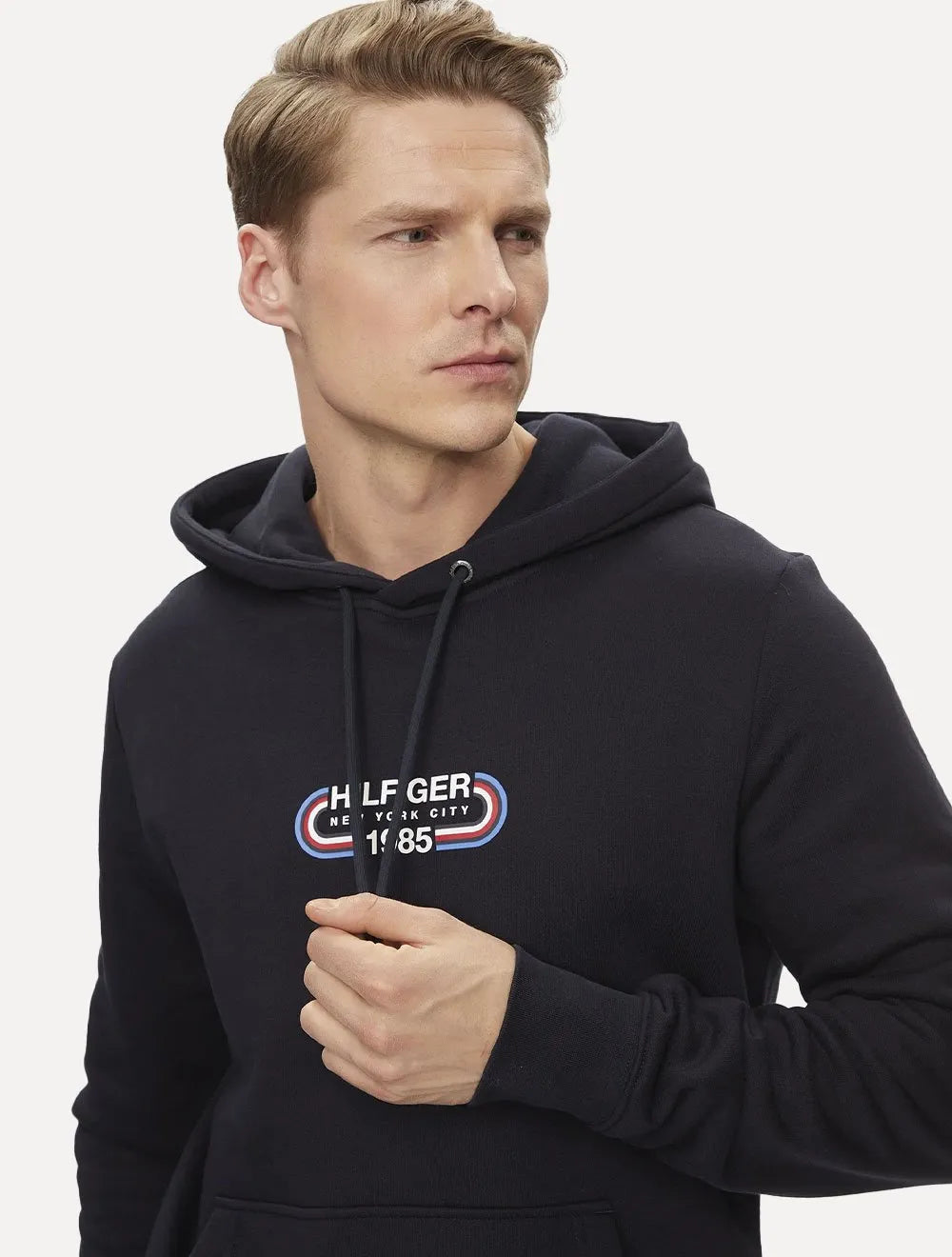 Moletom Tommy Hilfiger Masculino Track Graphic Hoodie Azul Marinho