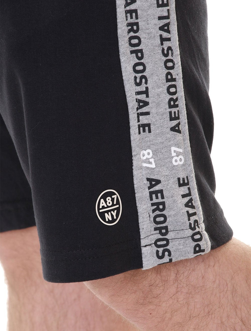 Bermuda Aeropostale Masculina Moletom Side Sash 87 Preta