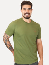 Camiseta King & Joe Masculina Good Day Logo Peito Verde Oliva