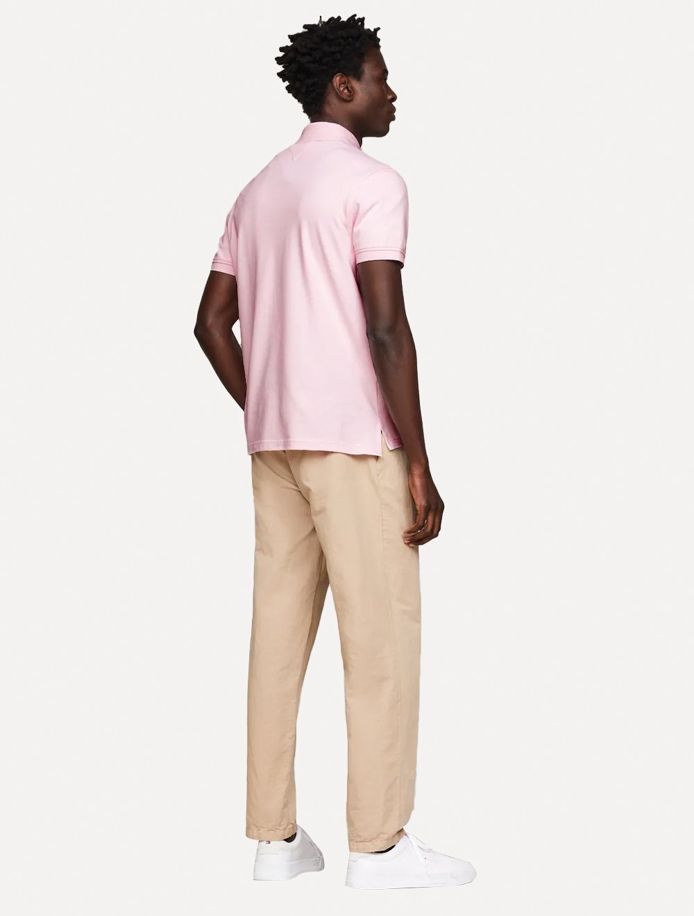Polo Tommy Hilfiger Masculina Regular Piquet 1985 Rosa Claro
