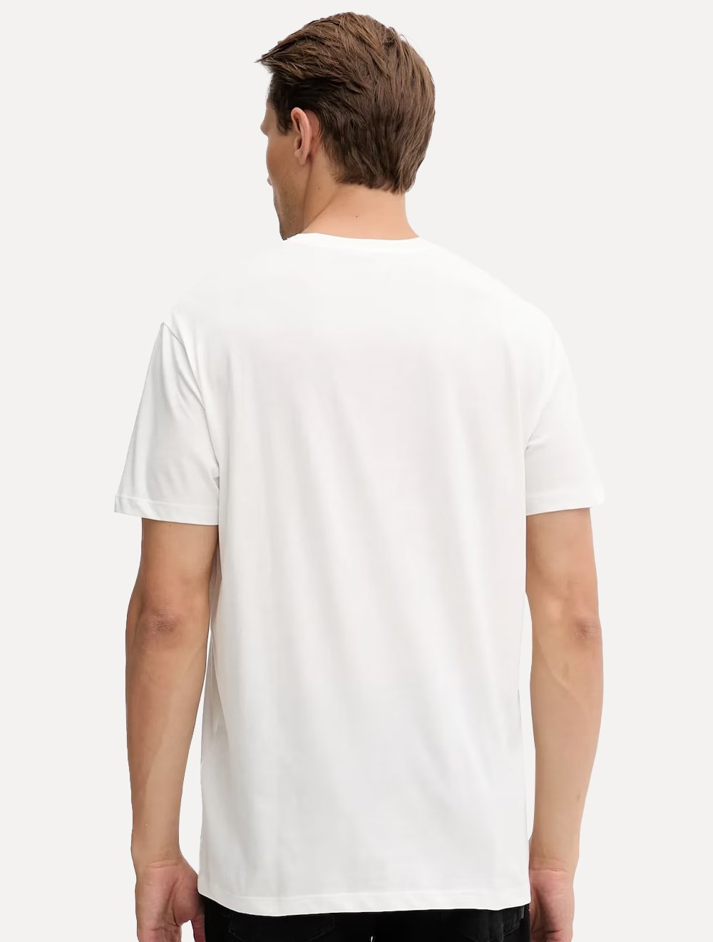 Camiseta Armani Exchange Masculina Regular Mono Logo Relevo Off-White