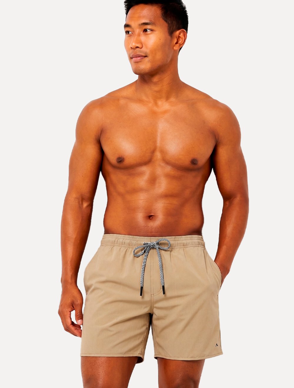 Short Aramis Masculino D'Água Elastico Logo Cáqui