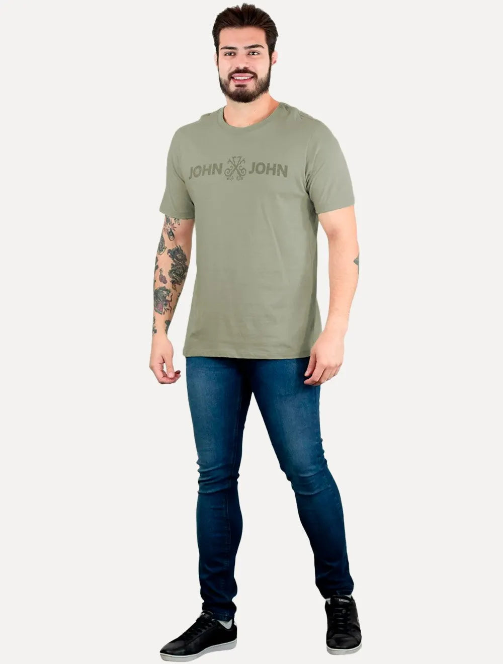 Camiseta John John Masculina JJ Basic Logo Rusty Verde Médio